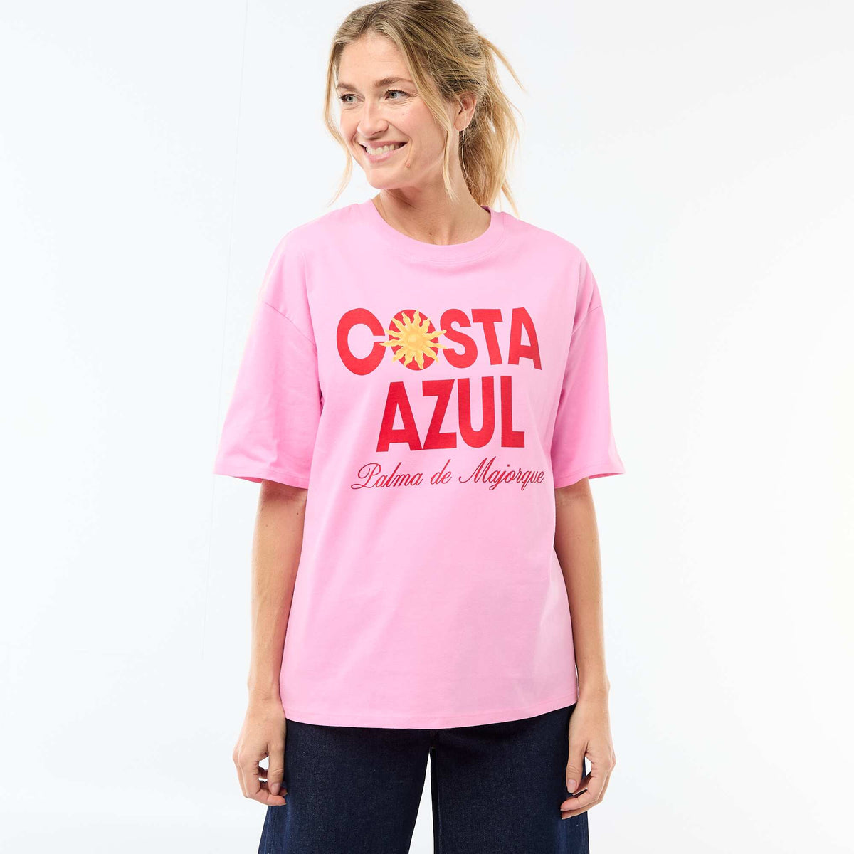 Tee-shirt oversize à message ROSE