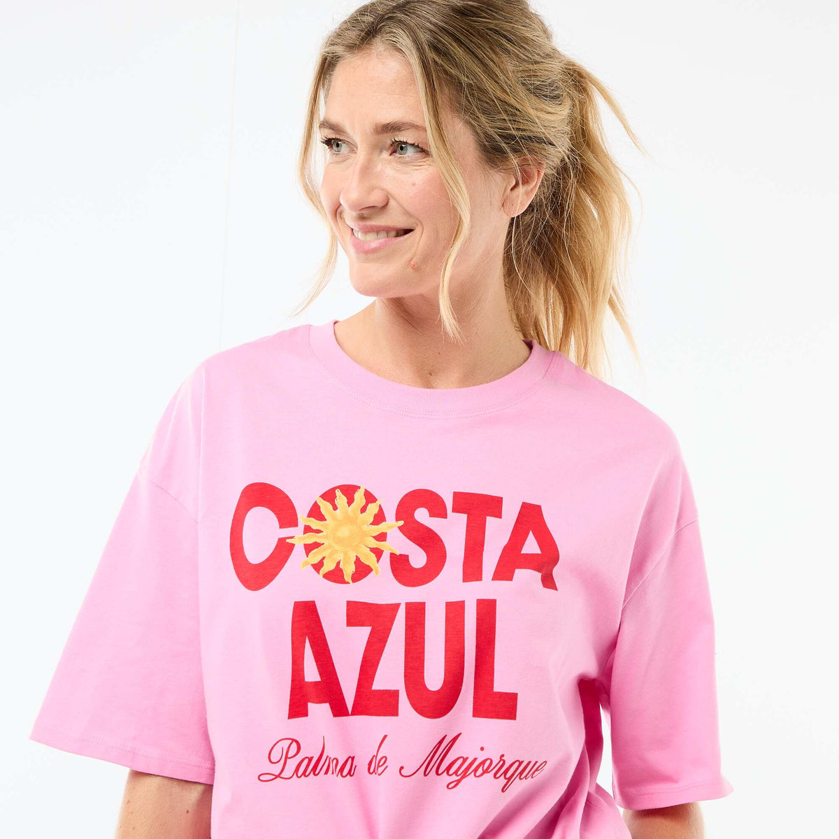 Tee-shirt oversize à message ROSE