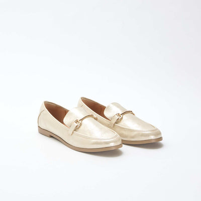 Mocassins argentées et pailletées JAUNE