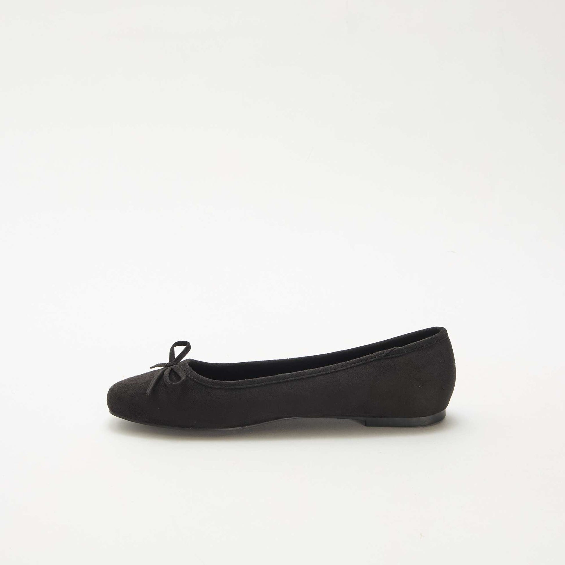 Ballerines unies en suédine NOIR