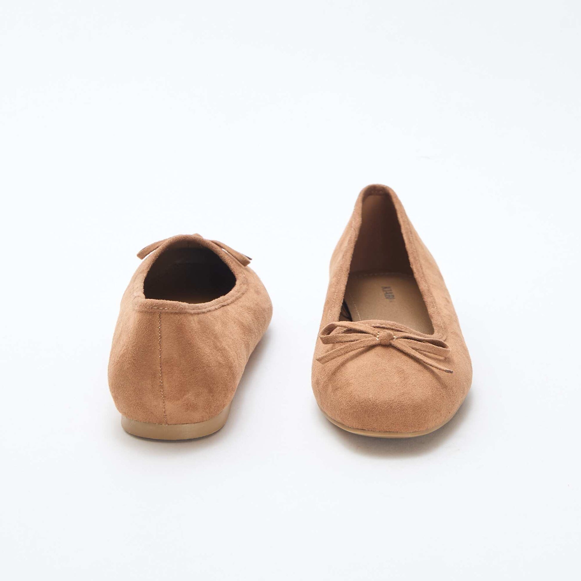 Ballerines unies en suédine MARRON
