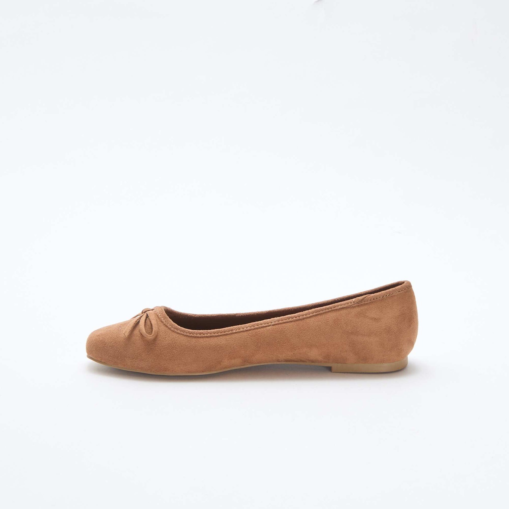 Ballerines unies en suédine MARRON
