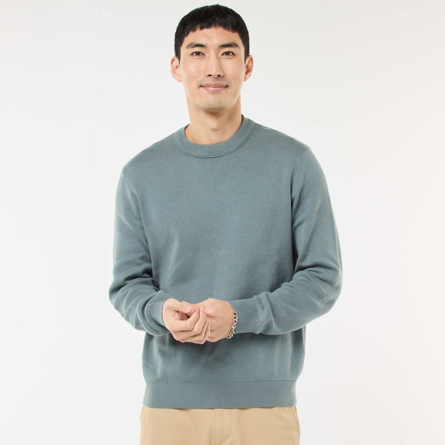 Pull col rond uni BLEU