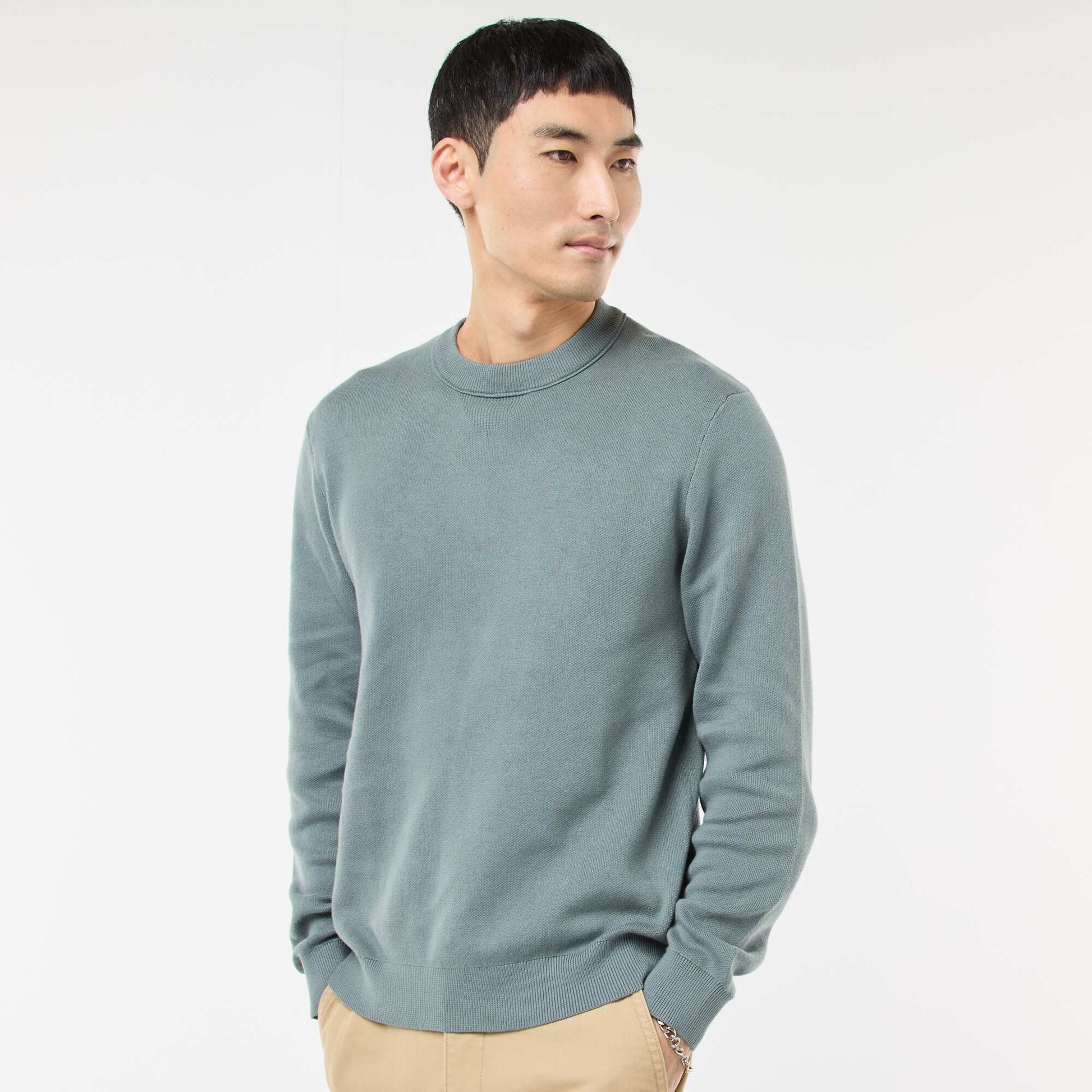 Pull col rond uni BLEU