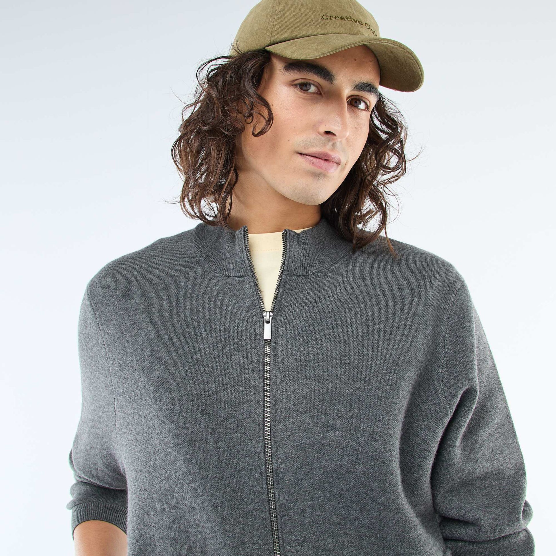 Gilet chaud zippé à col montant GRIS