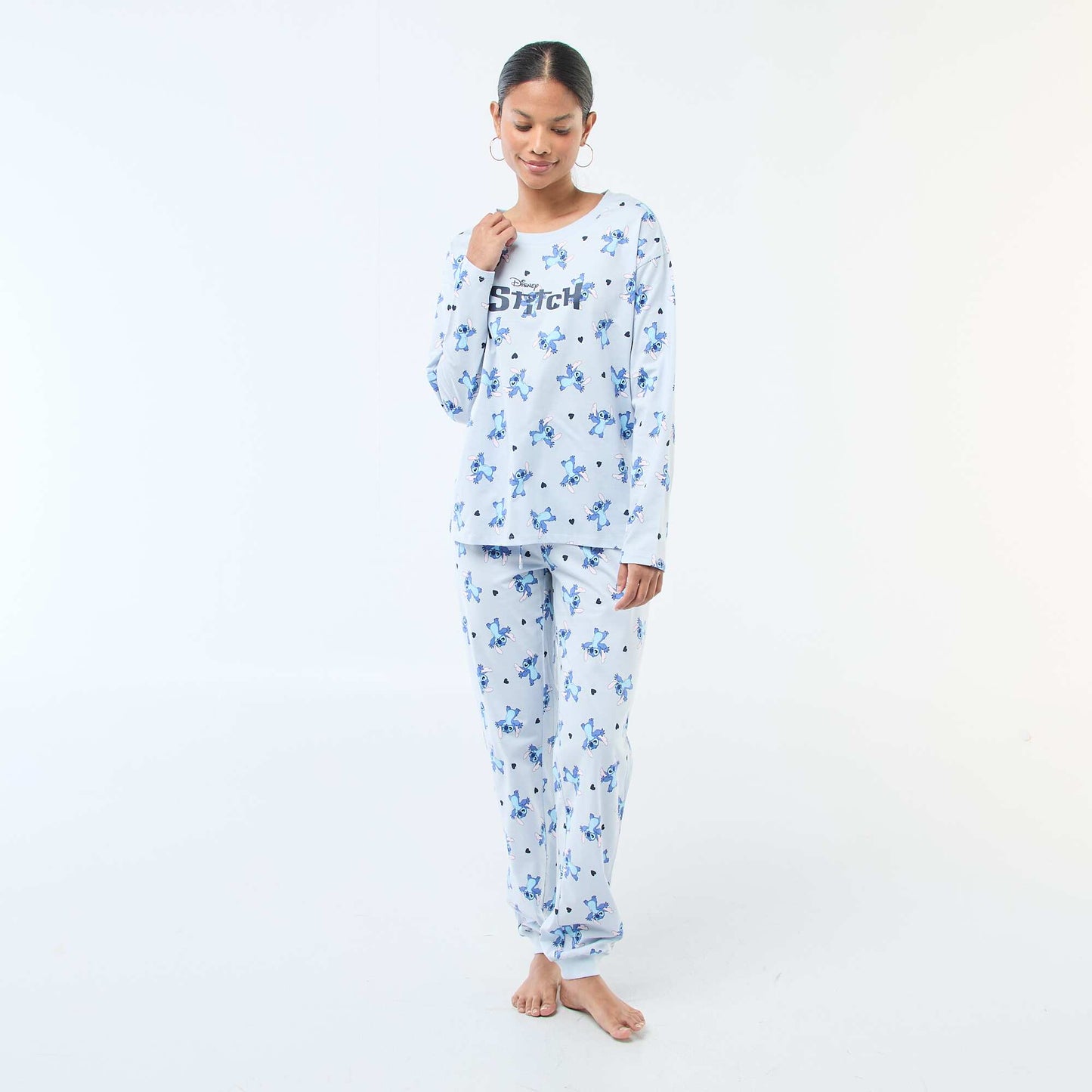 Pyjama 2 pièces imprimé 'Stitch' BLEU