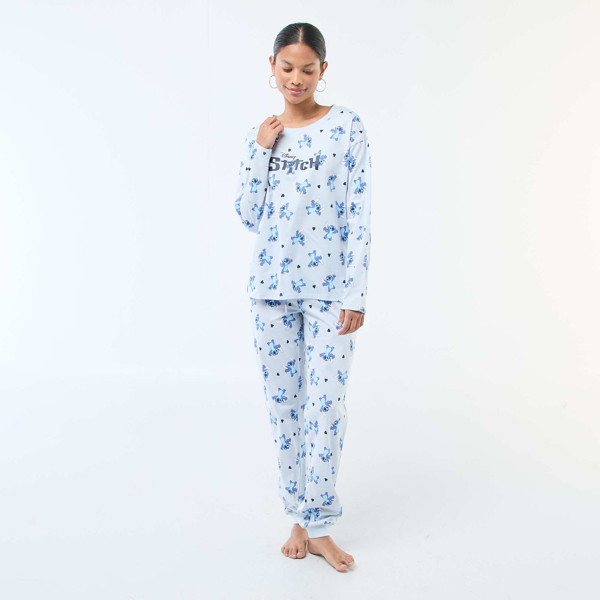Pyjama 2 pièces imprimé 'Stitch' BLEU