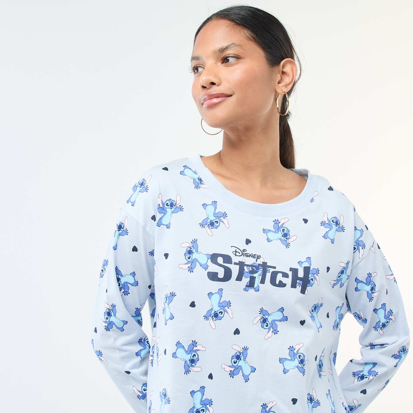 Pyjama 2 pièces imprimé 'Stitch' BLEU