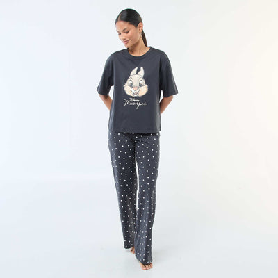 Pyjama 2 pièces imprimé 'Panpan' NOIR