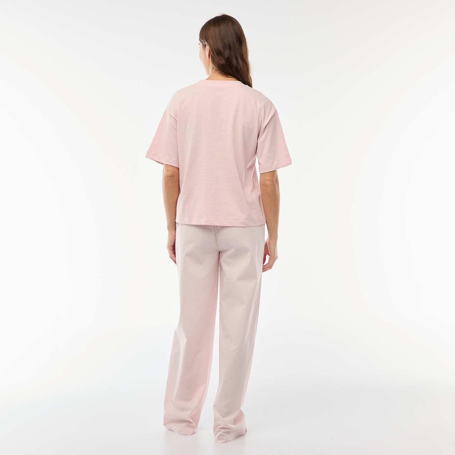 Ensemble pyjama t-shirt + pantalon en popeline 'Angel' - 2 pièces ROSE