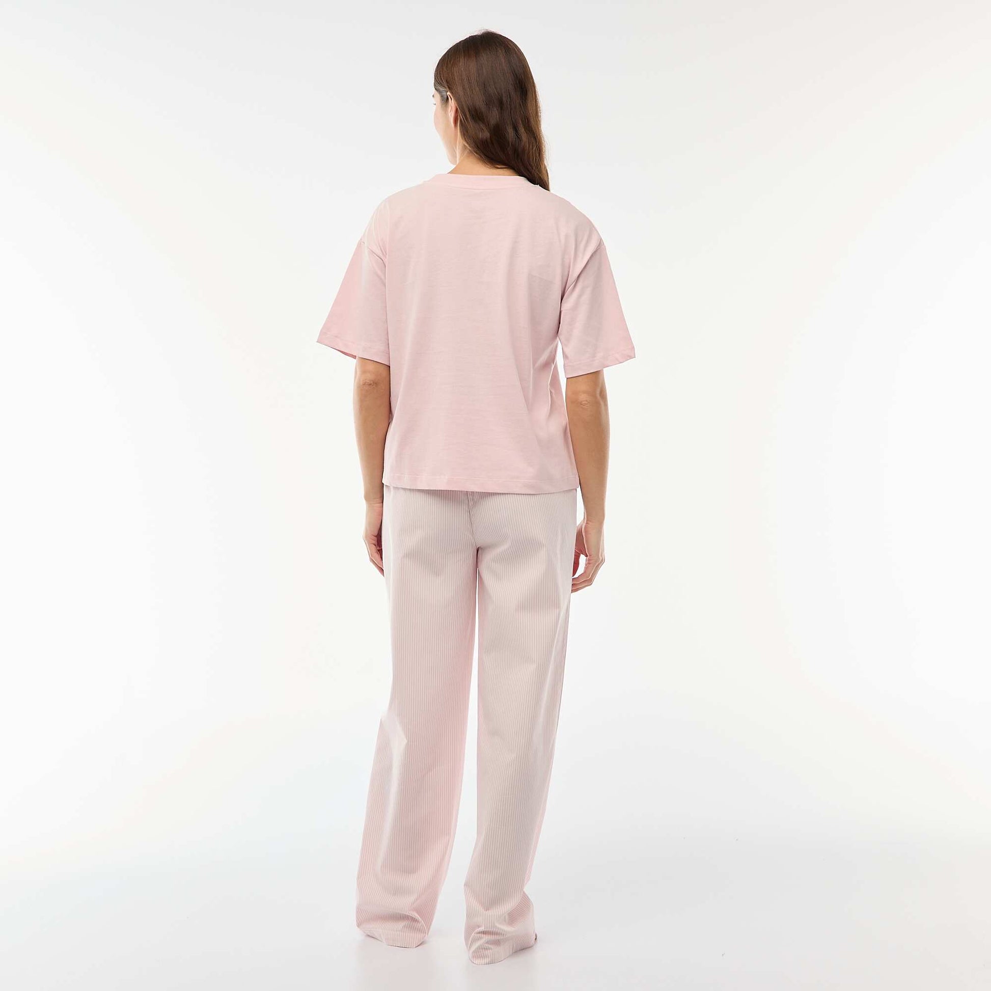 Ensemble pyjama t-shirt + pantalon en popeline 'Angel' - 2 pièces ROSE