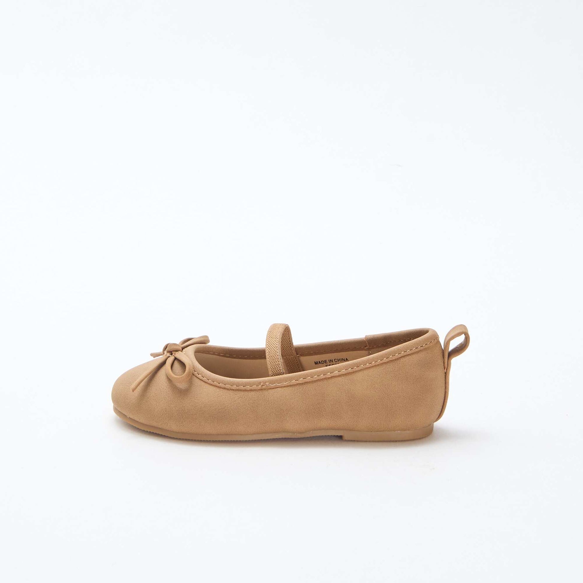 Ballerines en simili à bride BLANC