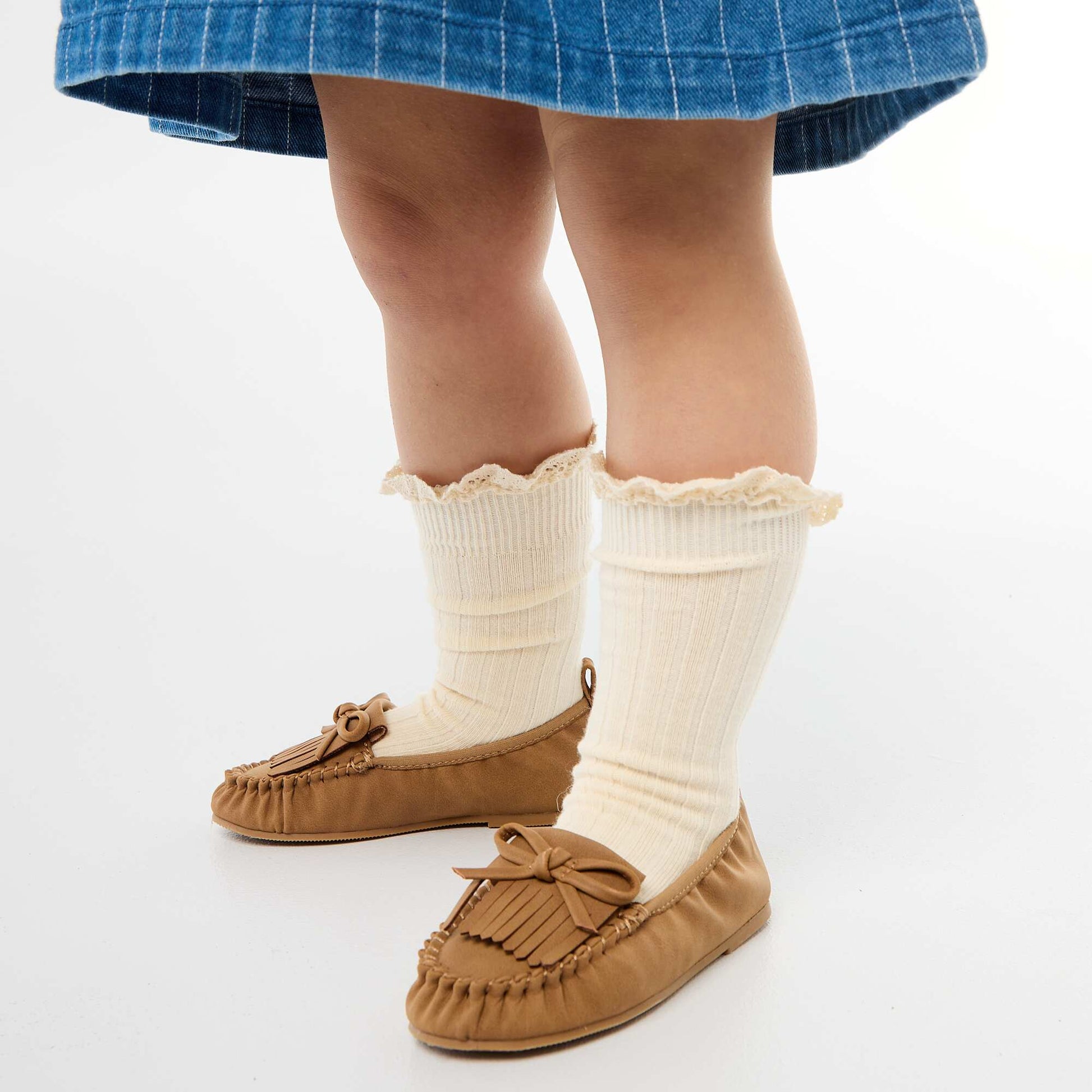 Ballerines à franges BEIGE