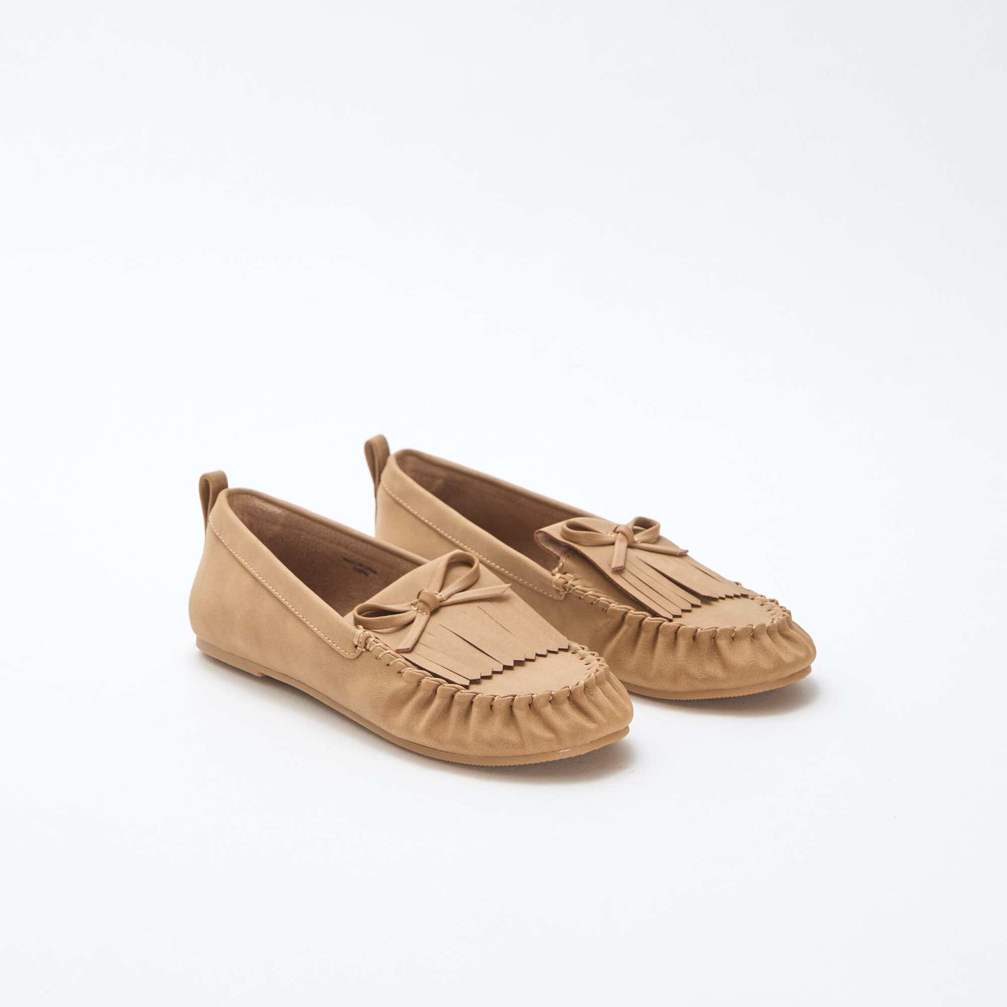 Mocassins suédine avec frange BEIGE