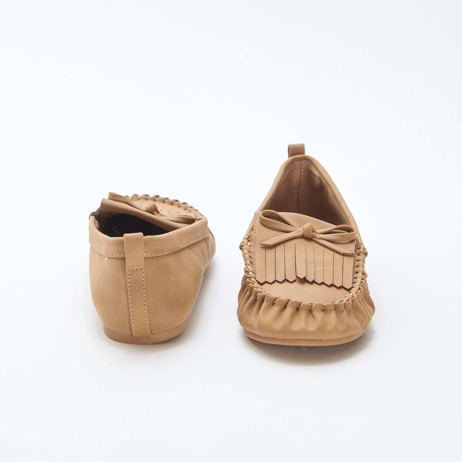 Mocassins suédine avec frange BEIGE