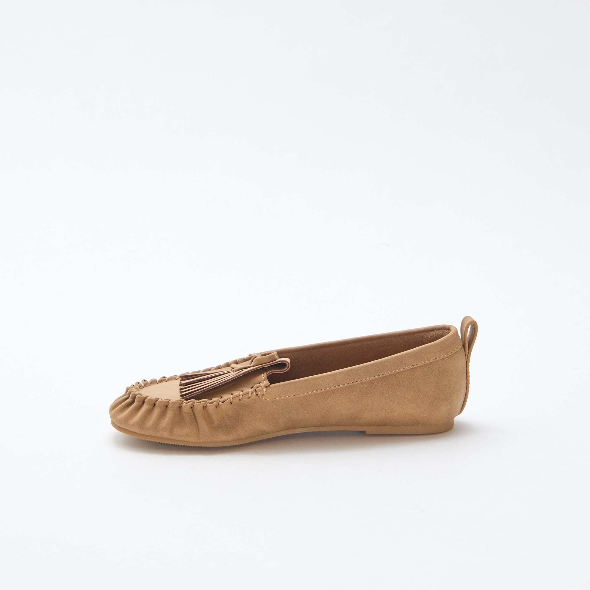 Mocassins suédine avec frange BEIGE