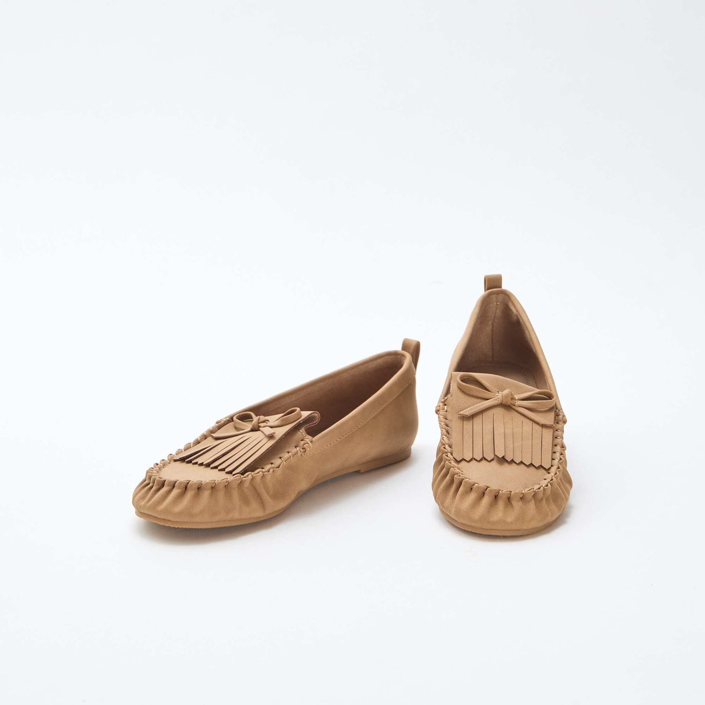 Mocassins suédine avec frange BEIGE