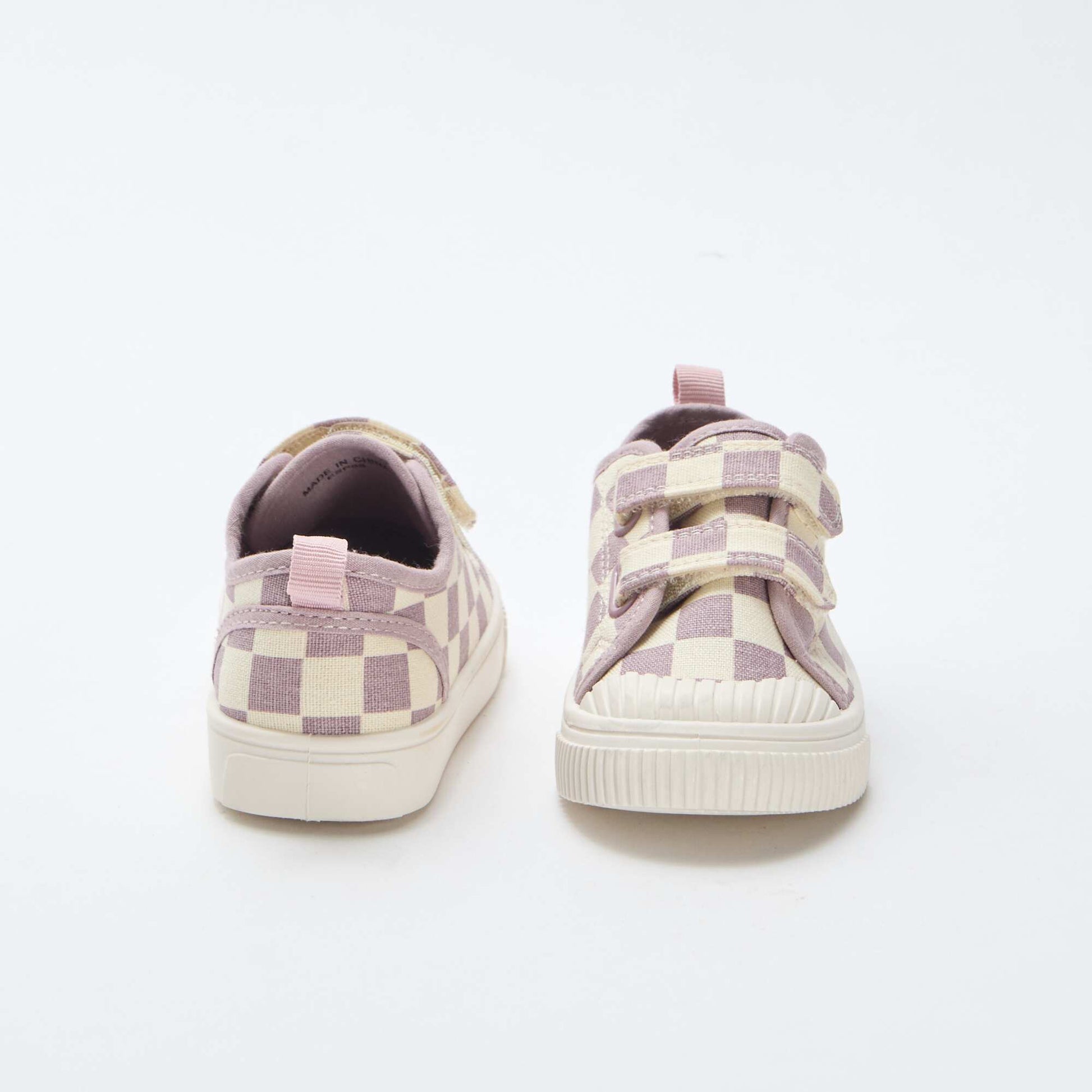 Baskets en toile imprimé damiers VIOLET