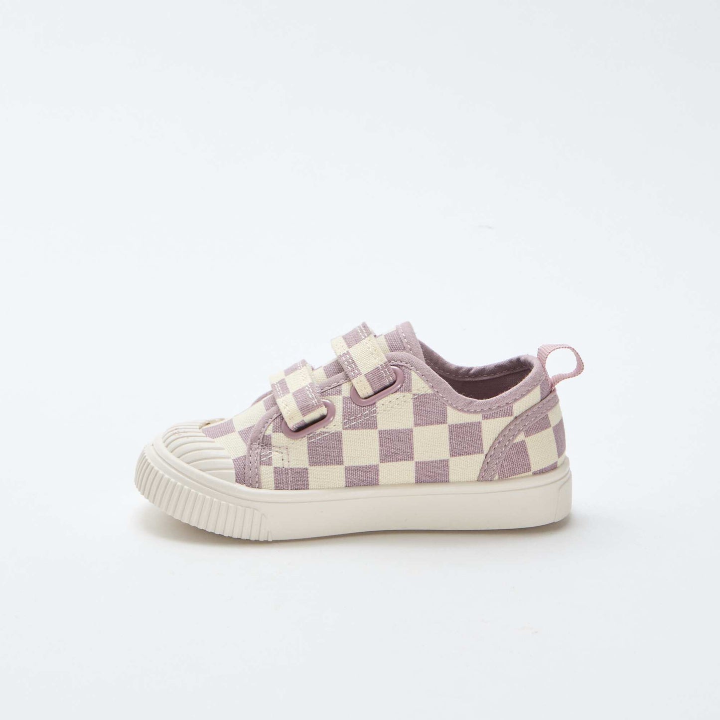 Baskets en toile imprimé damiers VIOLET