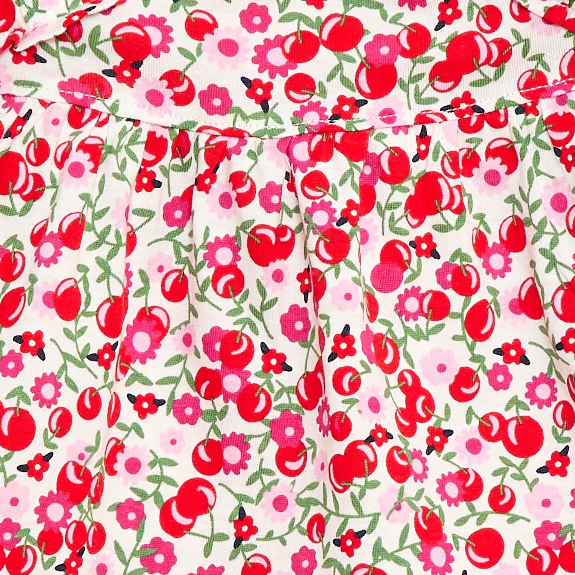 Tee-shirt à épaules volantées ROUGE/BLANC