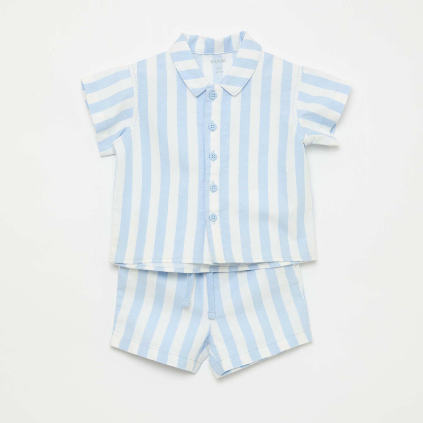 Ensemble chemise + short en coton - 2 pièces BLEU