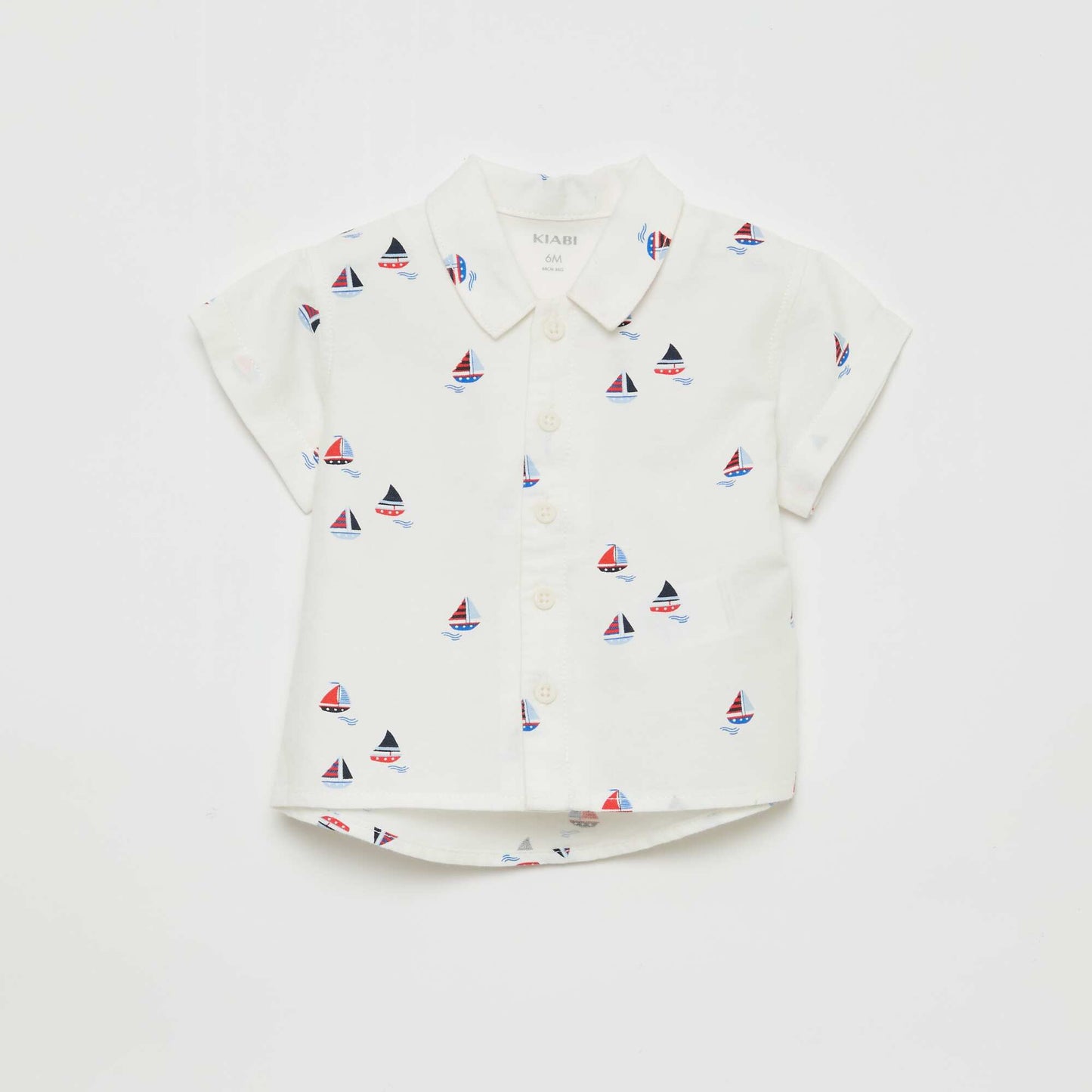 Ensemble chemise + short en coton - 2 pièces BLANC
