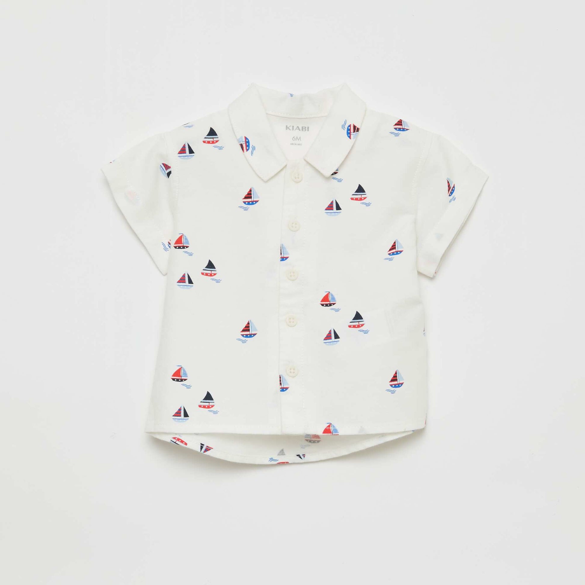 Ensemble chemise + short en coton - 2 pièces BLANC