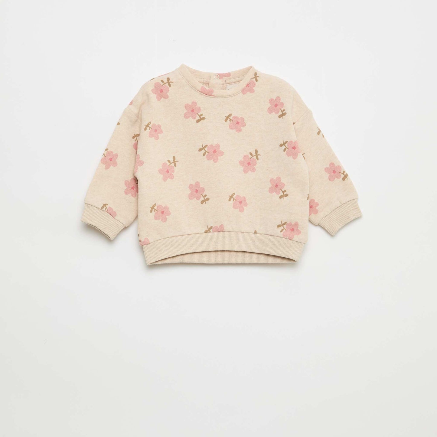 Sweat en molleton à motif BEIGE