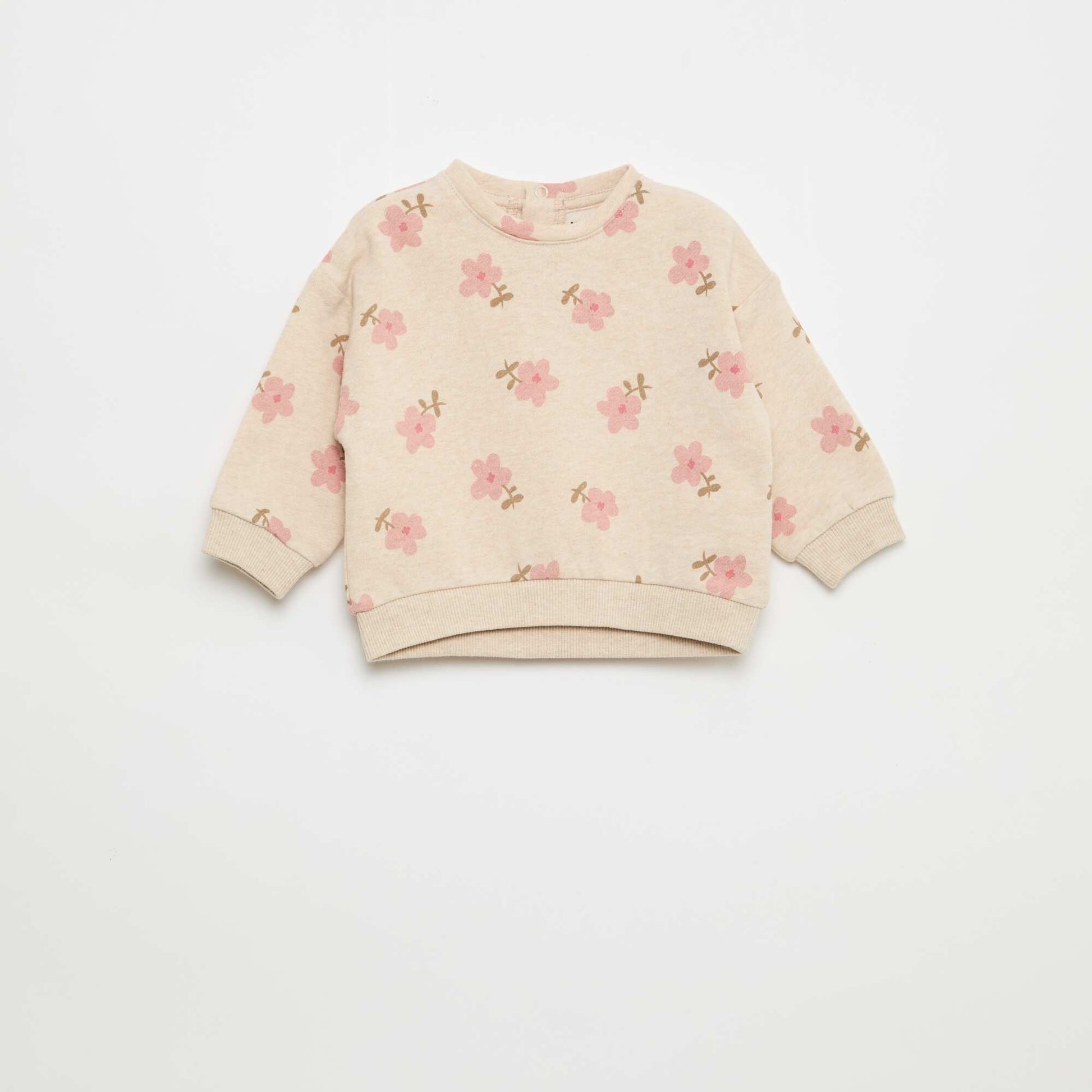 Sweat en molleton à motif BEIGE