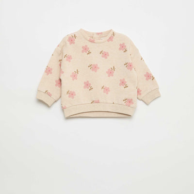 Sweat en molleton à motif BEIGE
