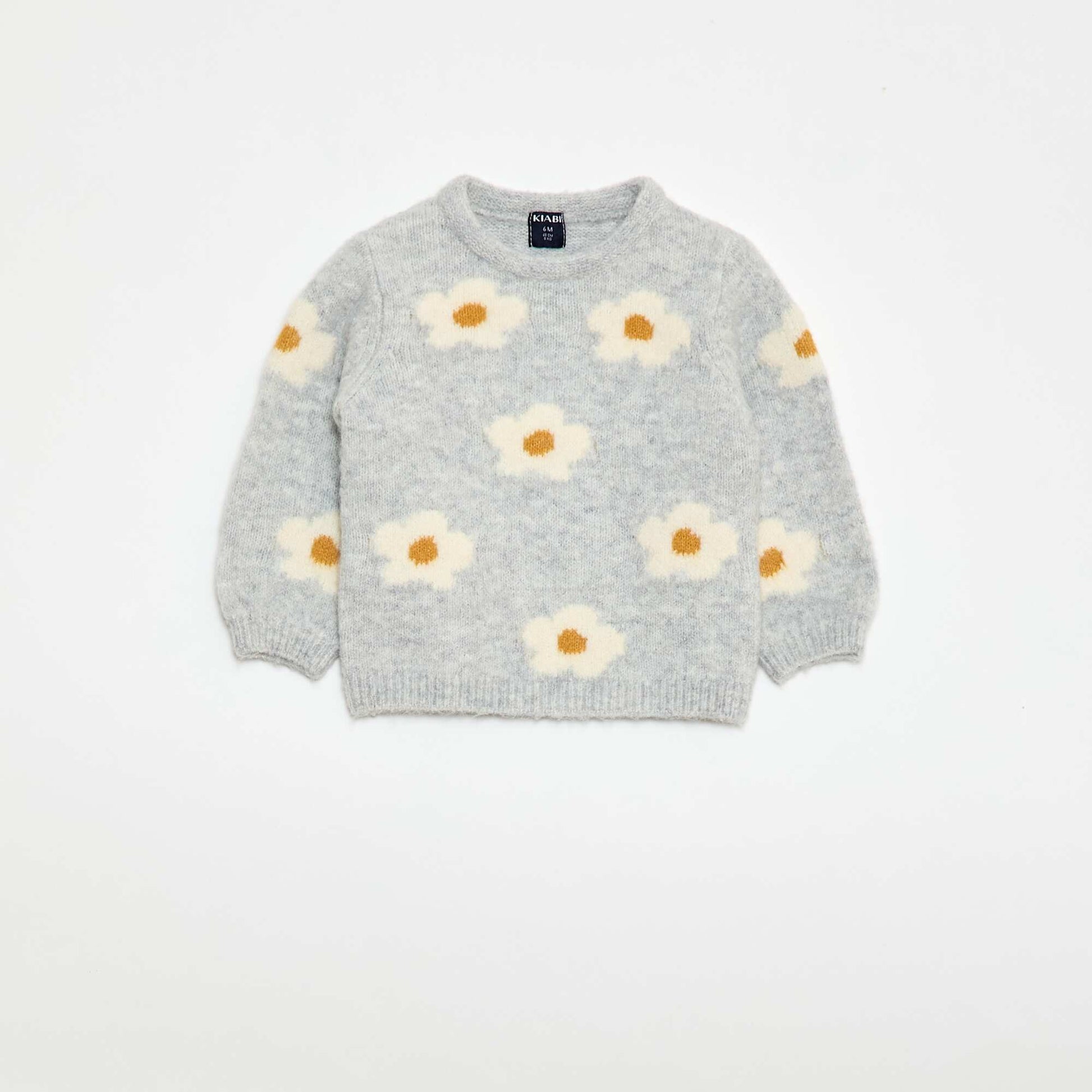Pull en maille à motif fantaisie GRIS