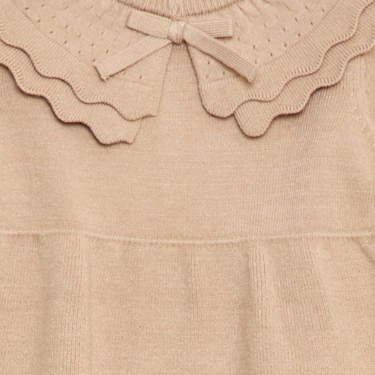 Robe en maille avec col claudine BEIGE
