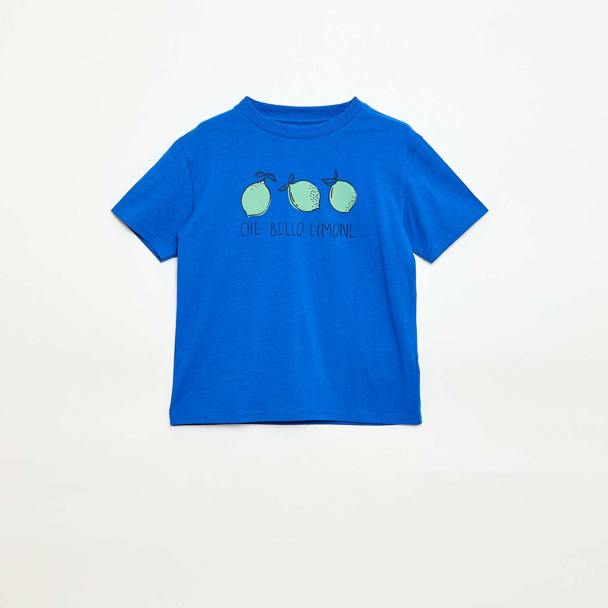 T-shirt imprimé à message BLEU
