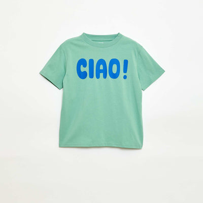 T-shirt imprimé à message VERT