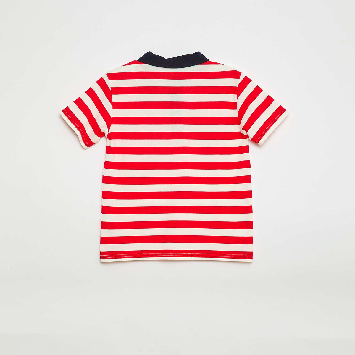 Polo manches courtes avec rayures all over ROUGE