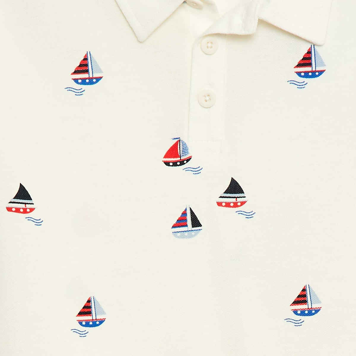 Polo manches courtes avec rayures all over BLANC