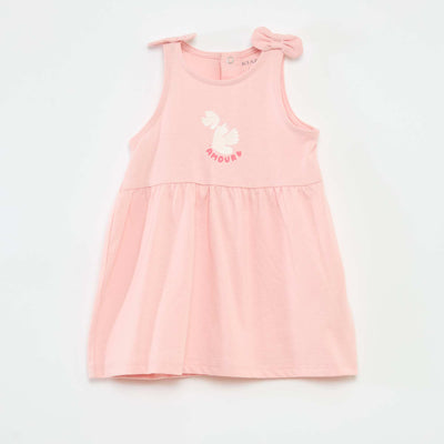 Robe sans manches à motif all over ROSE