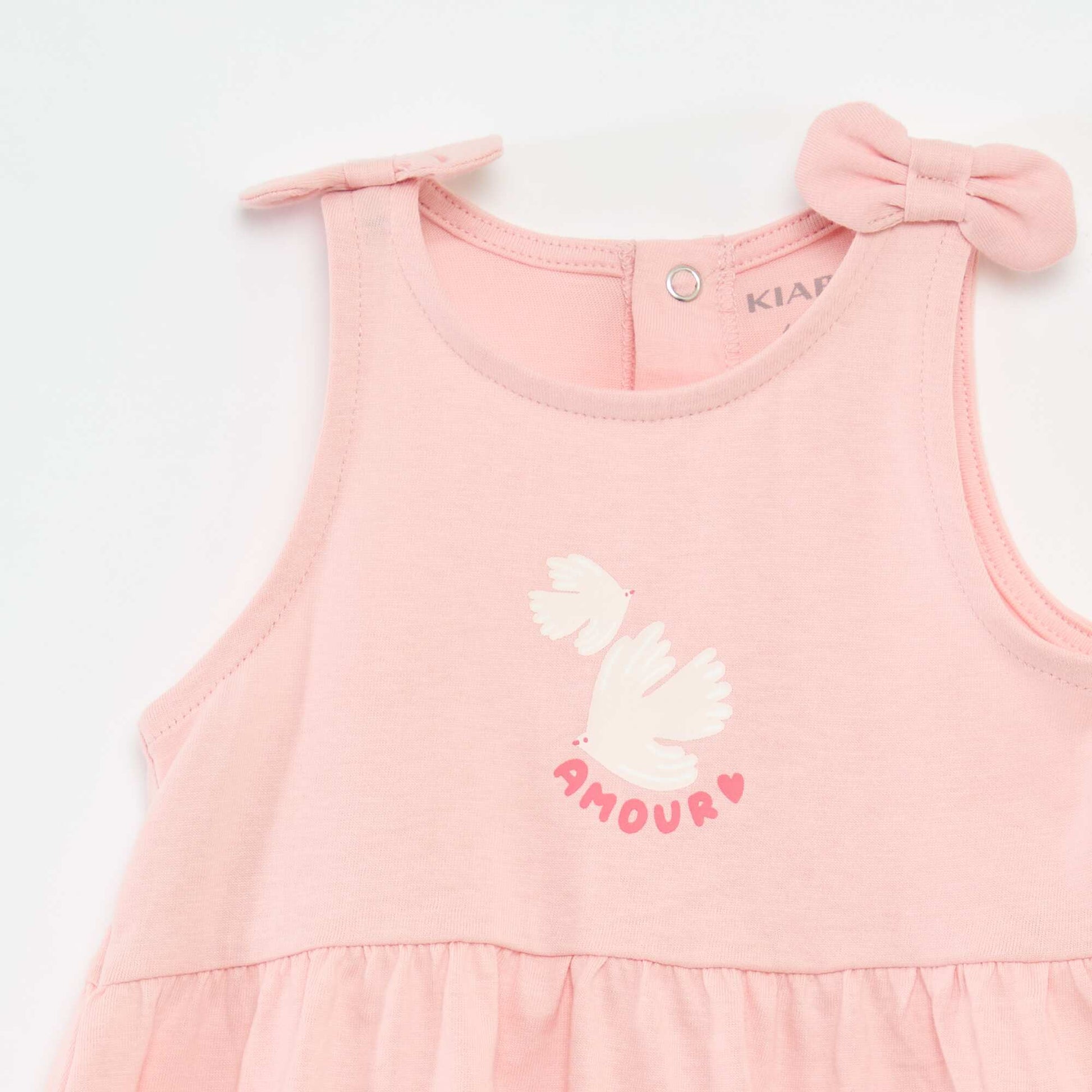 Robe sans manches à motif all over ROSE
