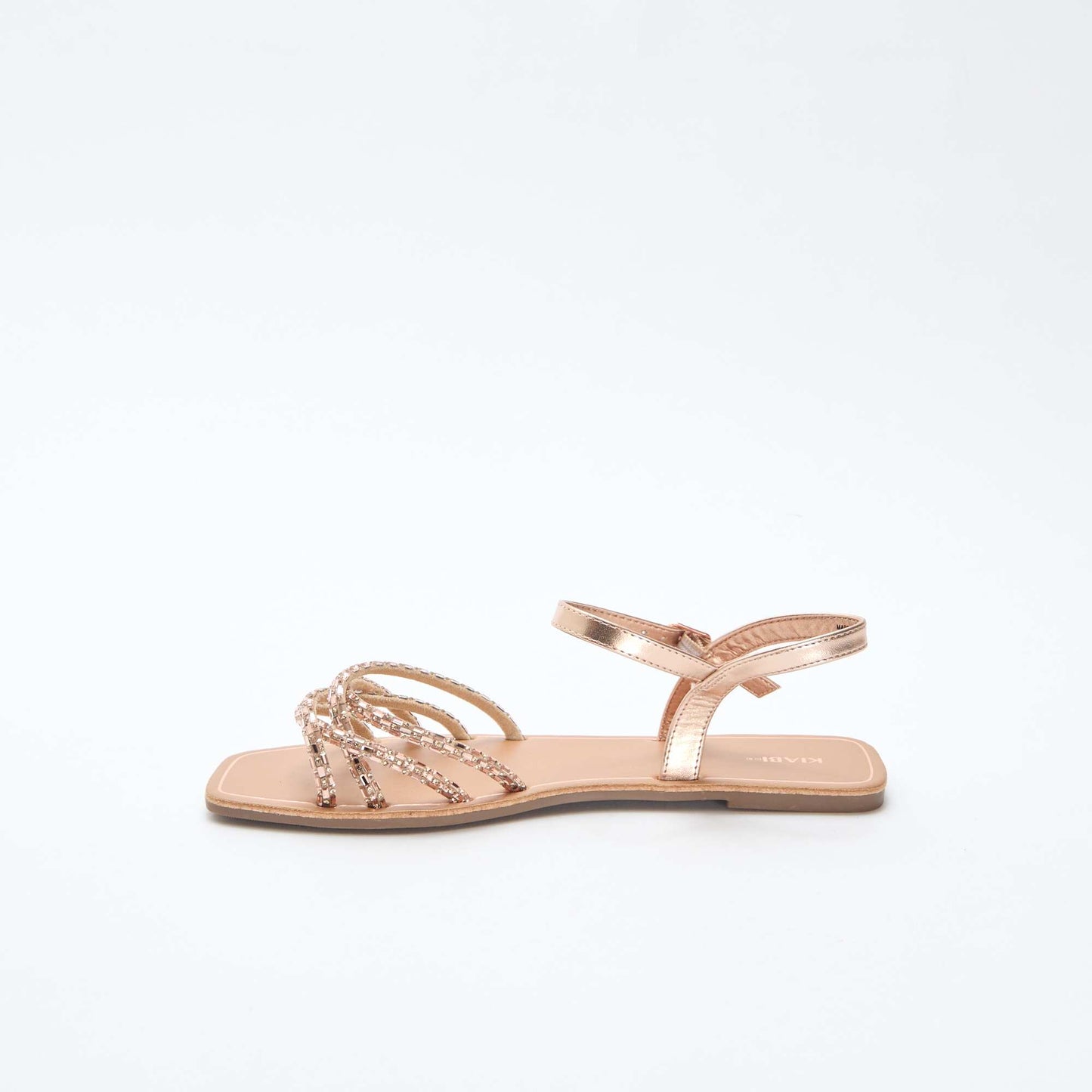 Sandales plates à brides pailletées ROSE