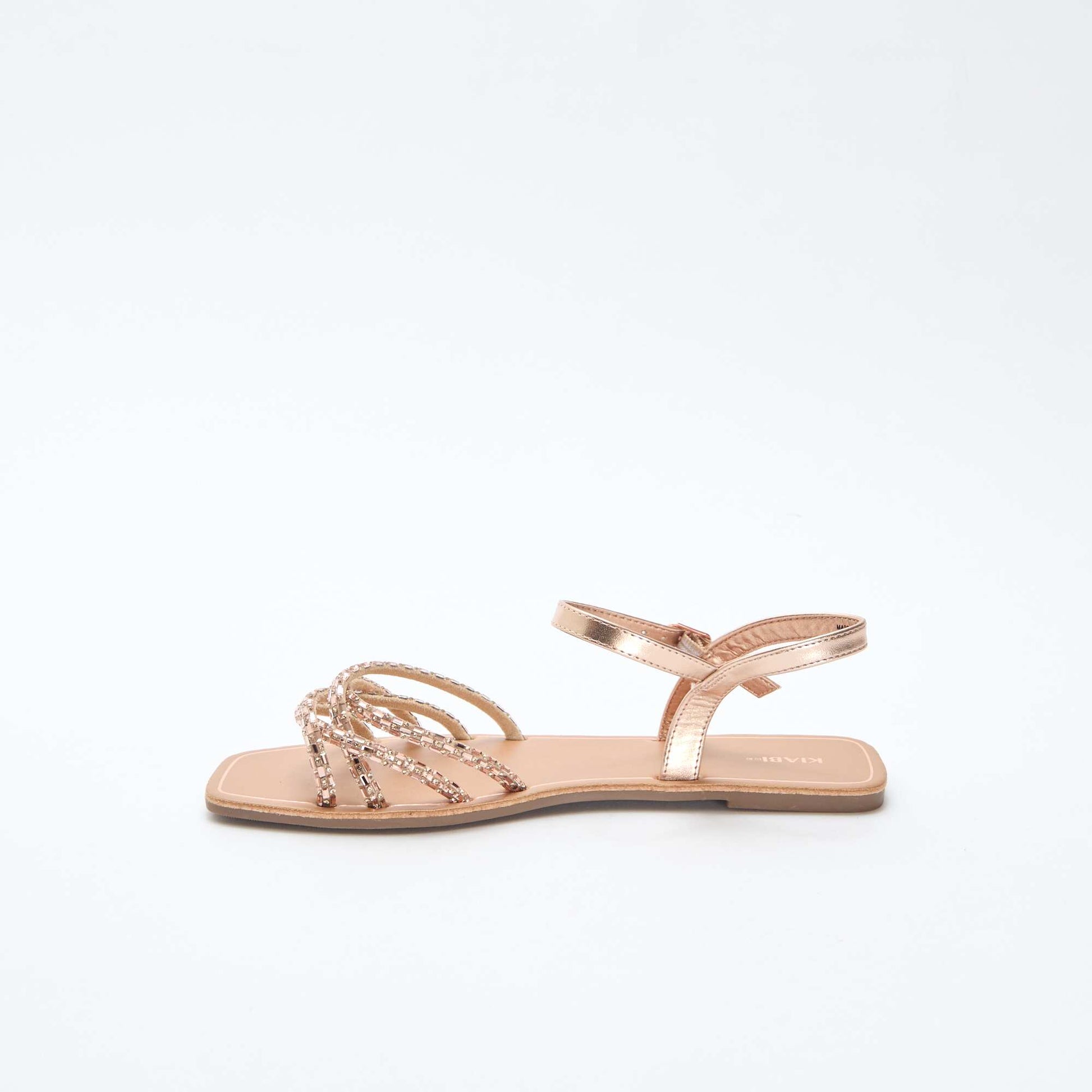 Sandales plates à brides pailletées ROSE