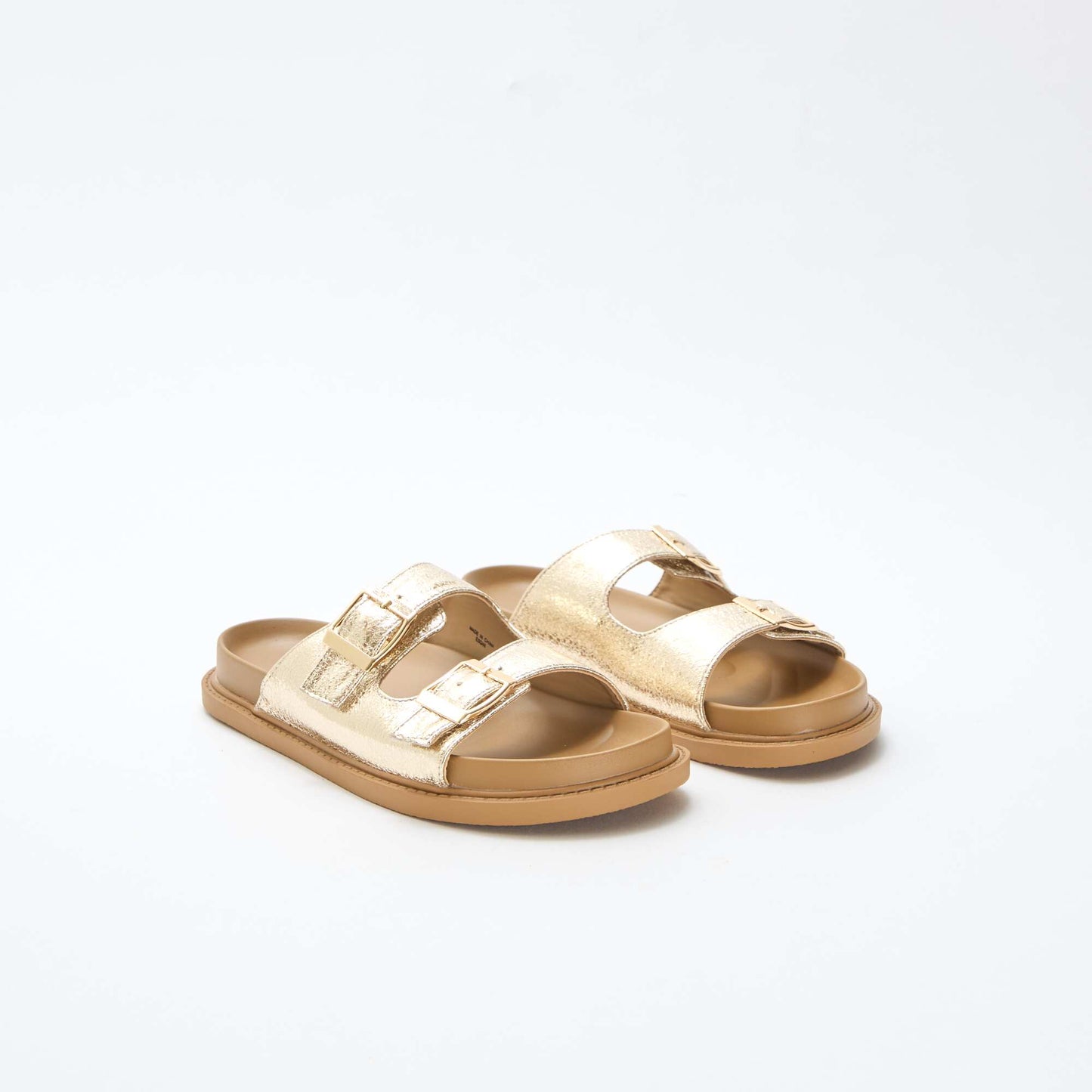 Mules dorées à double bride DORé