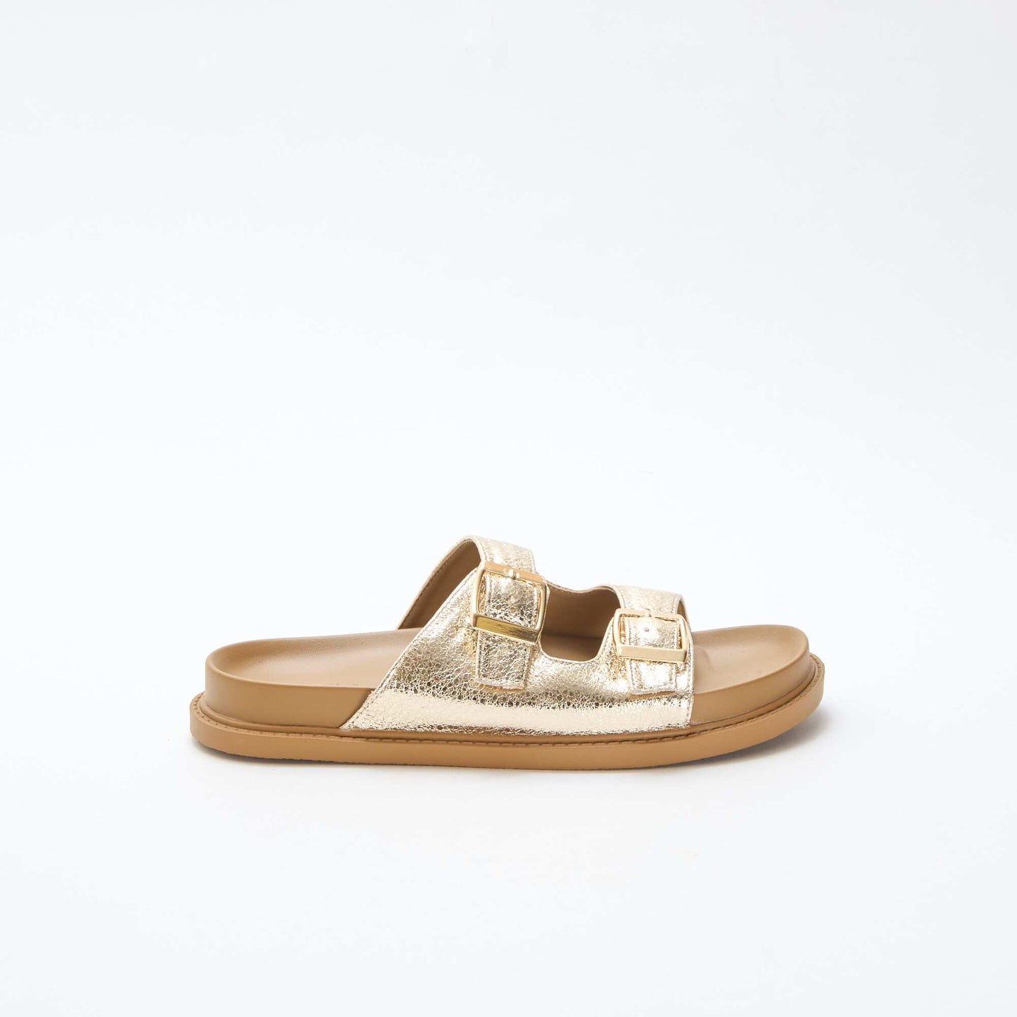Mules dorées à double bride DORé