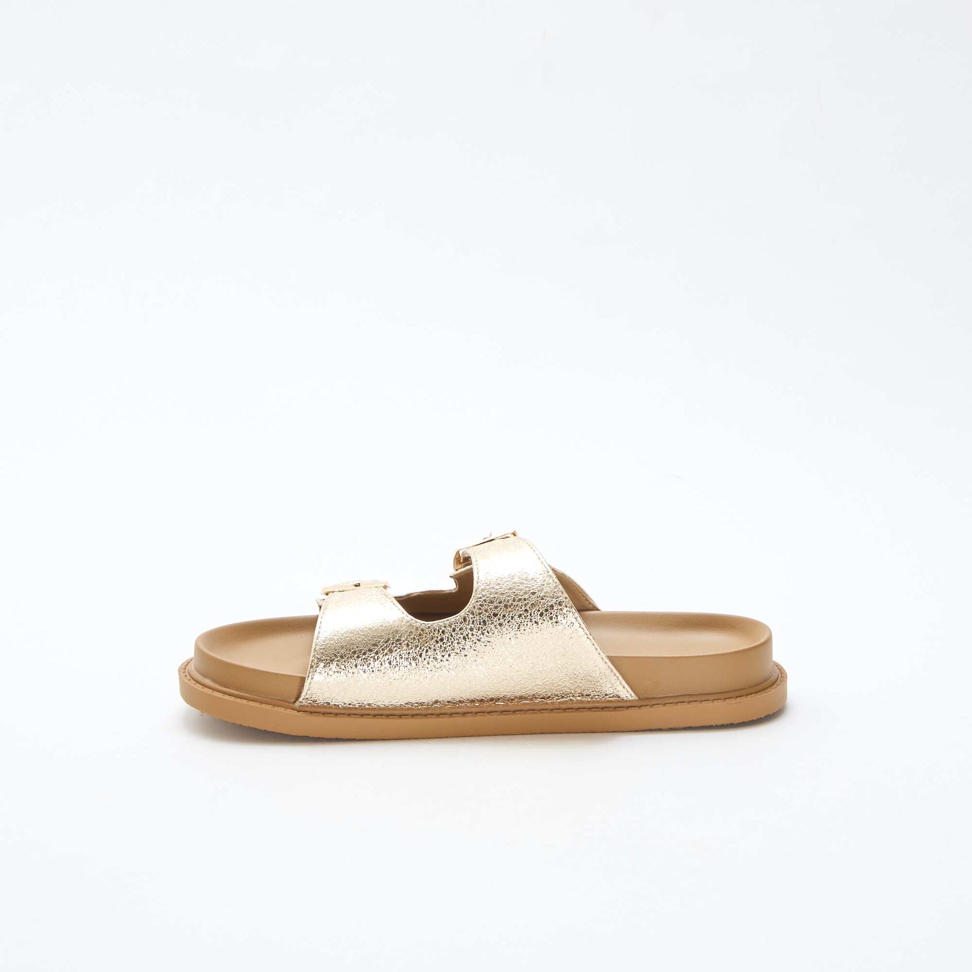 Mules dorées à double bride DORé