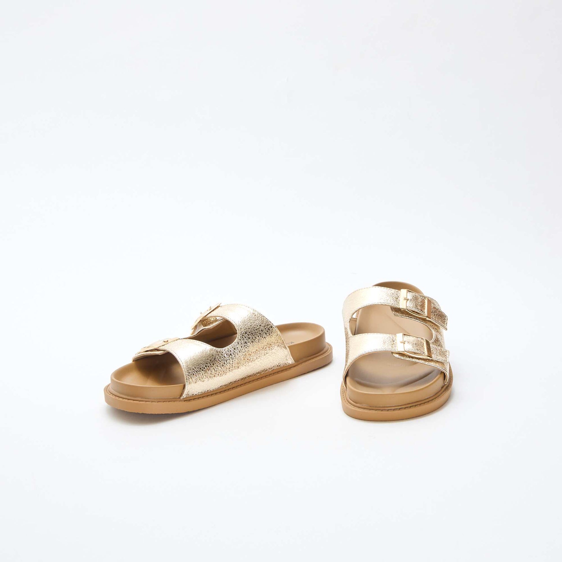 Mules dorées à double bride DORé