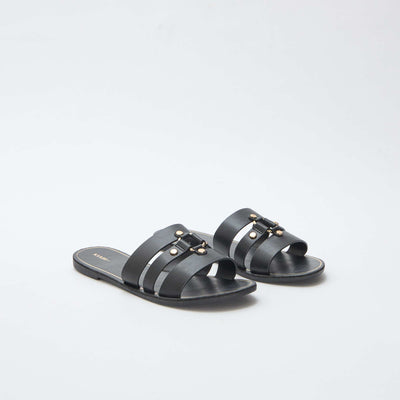 Mules plates NOIR
