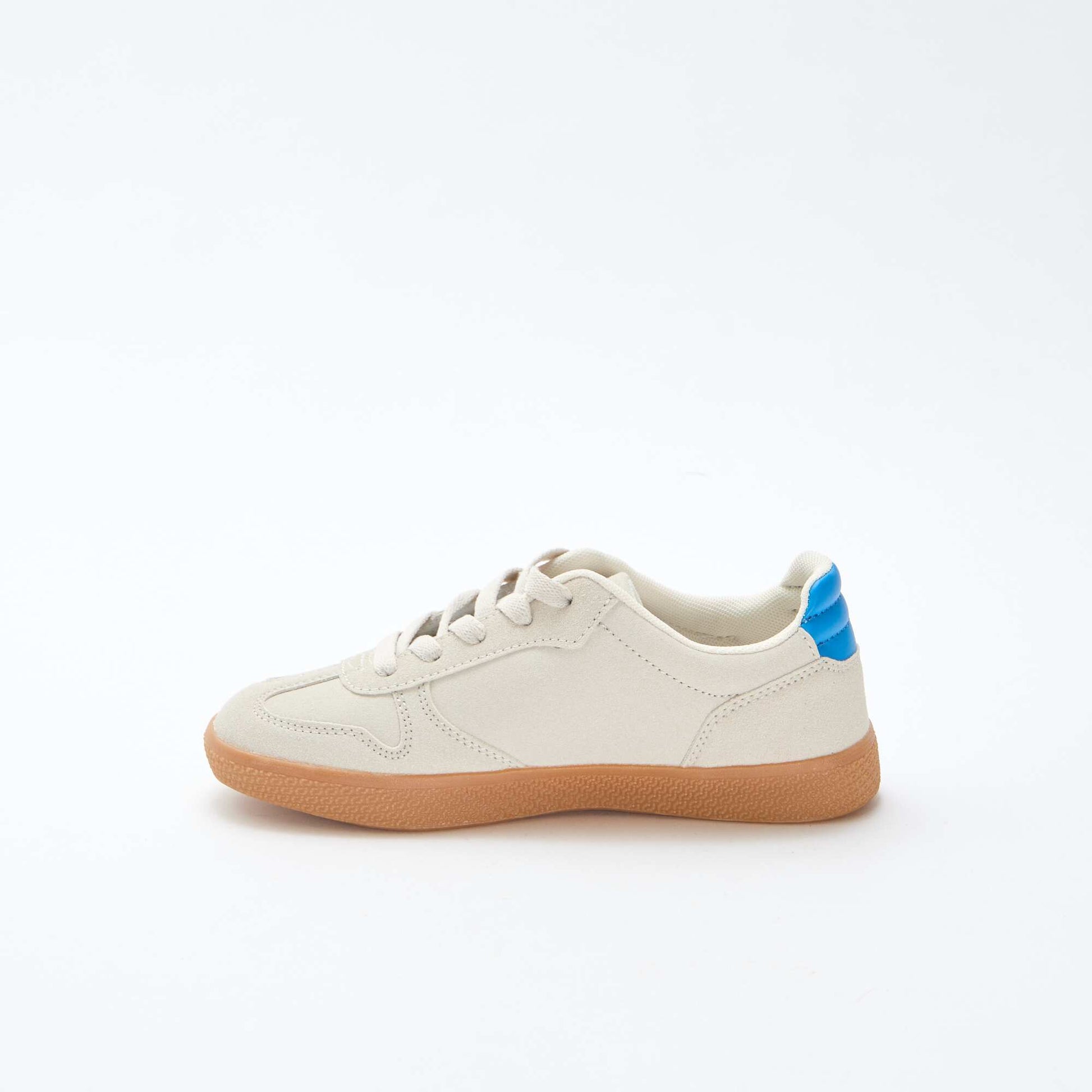 Basket basse suède avec empiècement contrasté BLEU