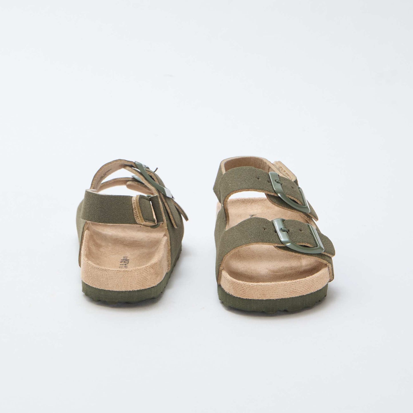 Sandales plates en suédine KAKI