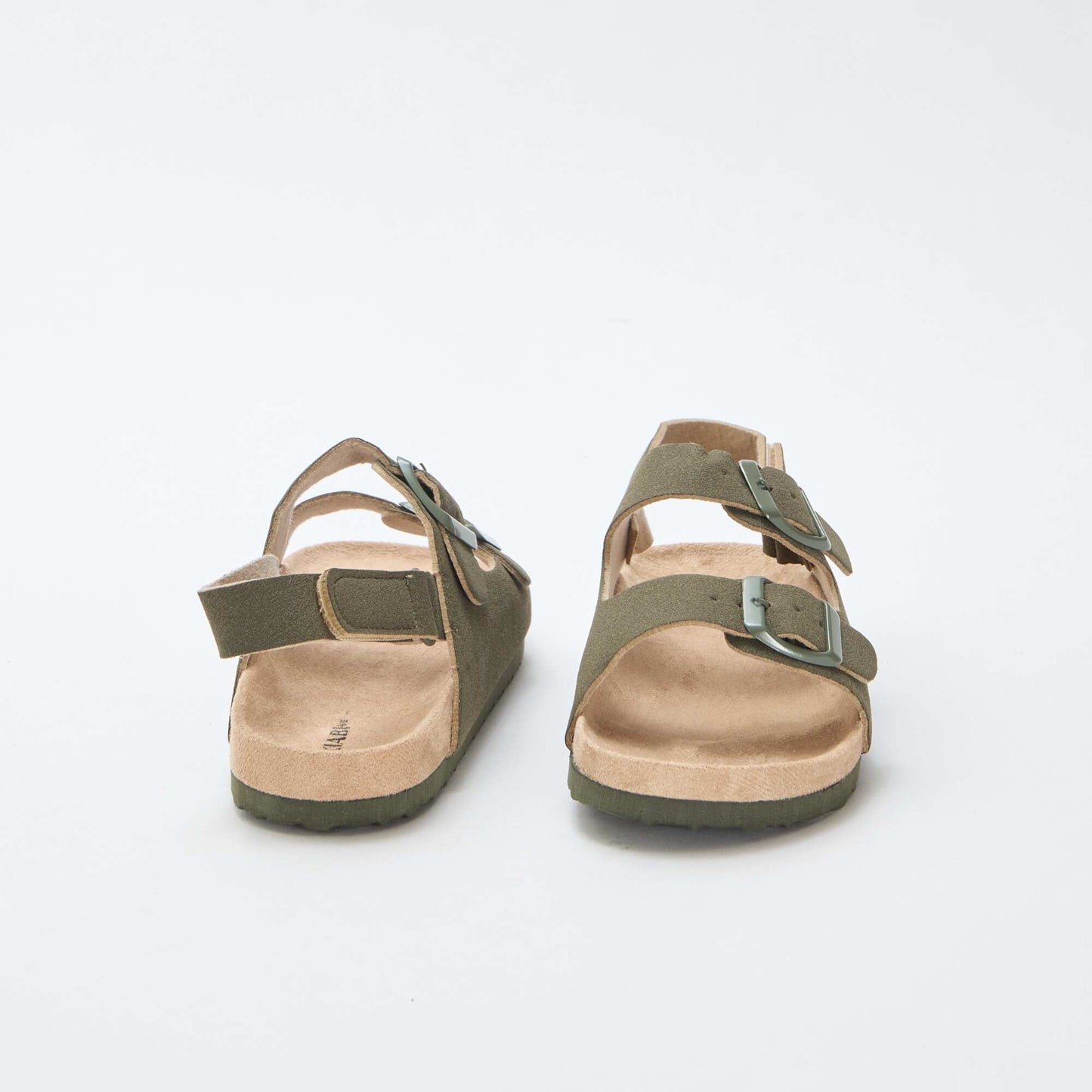 Sandales plates en suédine ajustables KAKI