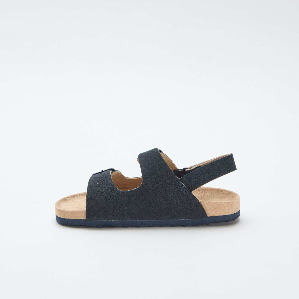 Sandales plates en suédine ajustables BLEU