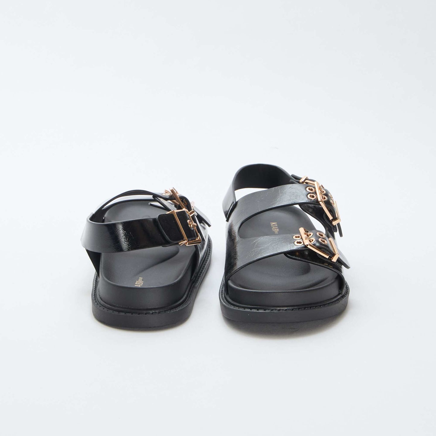 Mules en simili avec 3 brides réglables NOIR
